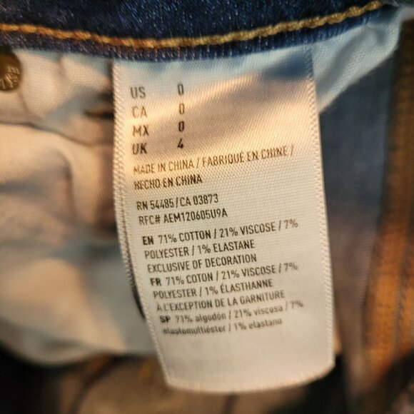 American Eagle Hi Rise Shortie Shorts Size 0 Next Level Stretch Ripped - Picture 4 of 10